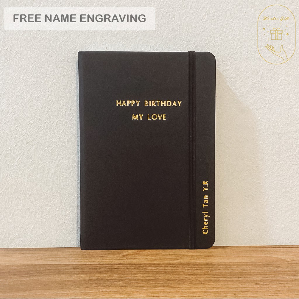 A5 】Name Engraved Personalised A5 Notebook Personalized Name Diary Journal Birthday Gift