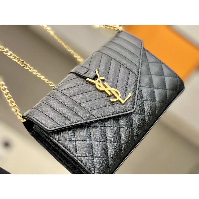 Women Chain Wallet. YSL SAINT LAUREN PARIS ENVELOPE CHAIN WALLET IN