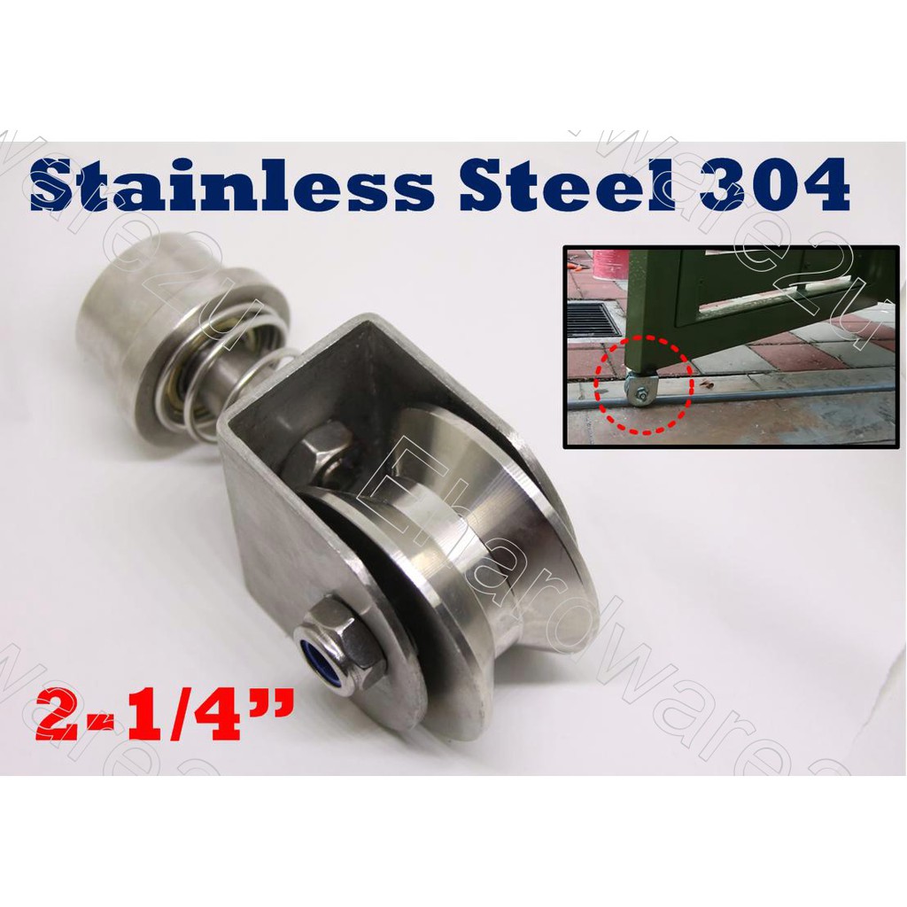 Folding Auto Gate Bottom Moving Swivel VGroove Stainless Steel Roller Wheel 58mm (SVW58X30