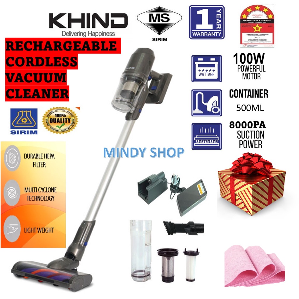 *FREE CLOTH* BUBBLE WRAP KHIND VC696 CORDLESS HEPA FILTER VACUUM