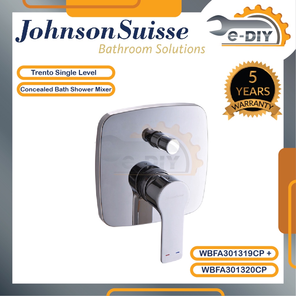 Johnson Suisse Trento Single Level Concealed Bath Shower Mixer