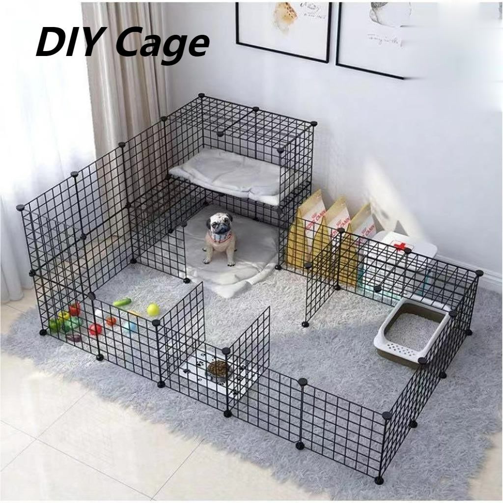 DIY Pet Cage Panel Fence Cats Rabbits Cats Iron Metal Grids Storage