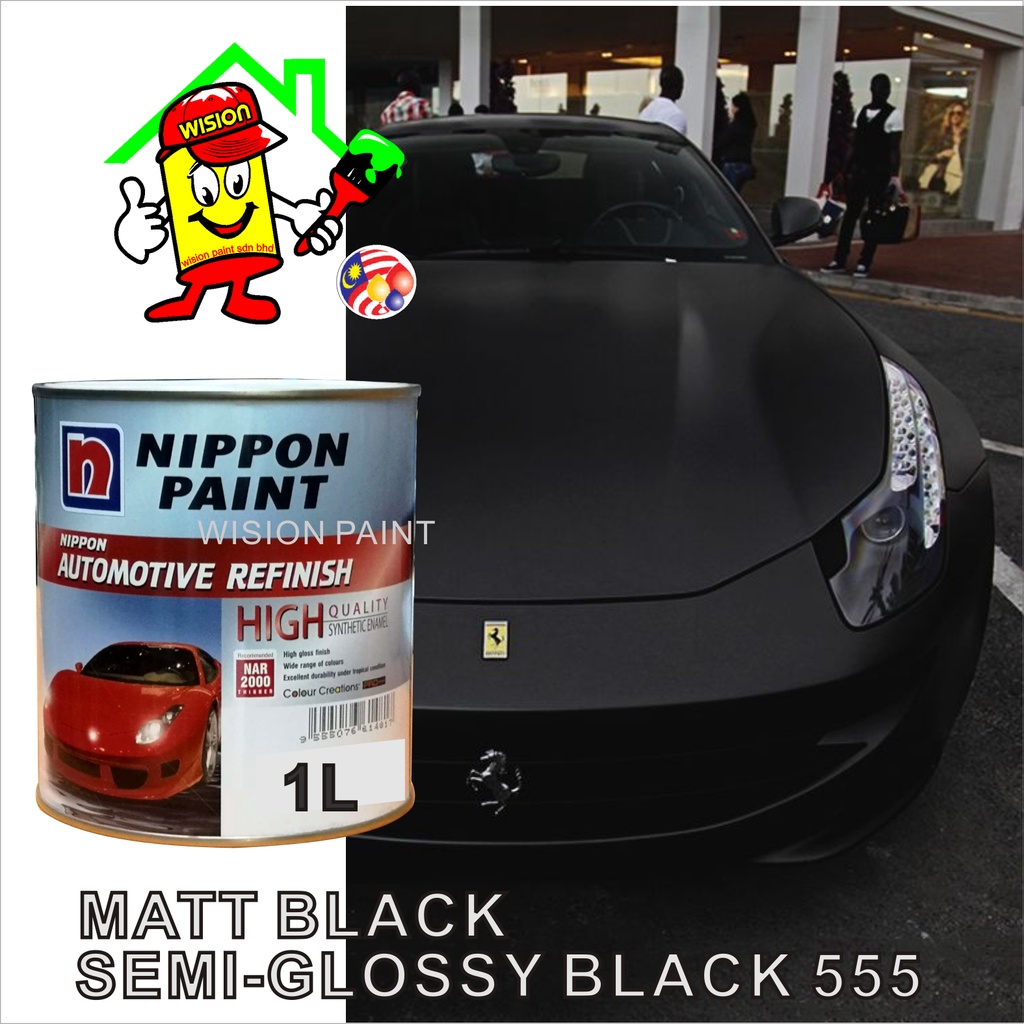 SEMIGLOSSY BLACK 555 ( MATT BLACK ) 1L NIPPON AUTOMOTIVE REFINISH NAX