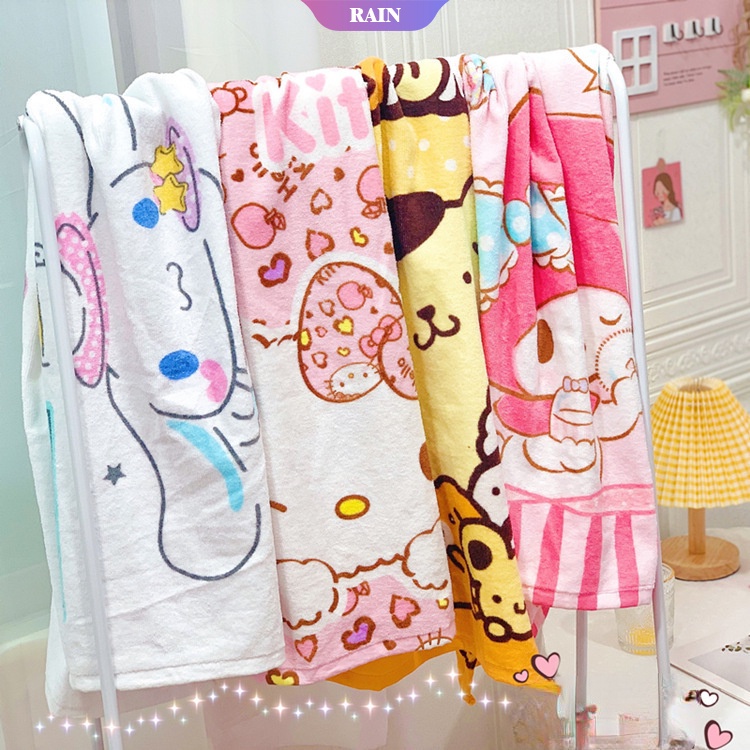 Kawaii Sanrio Printing Bathroom Towels Cute Cartoon Cinnamoroll My