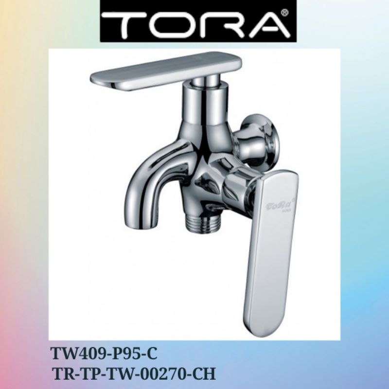 original Tora Brand solid brass chrome two way tap bathroom wall tap