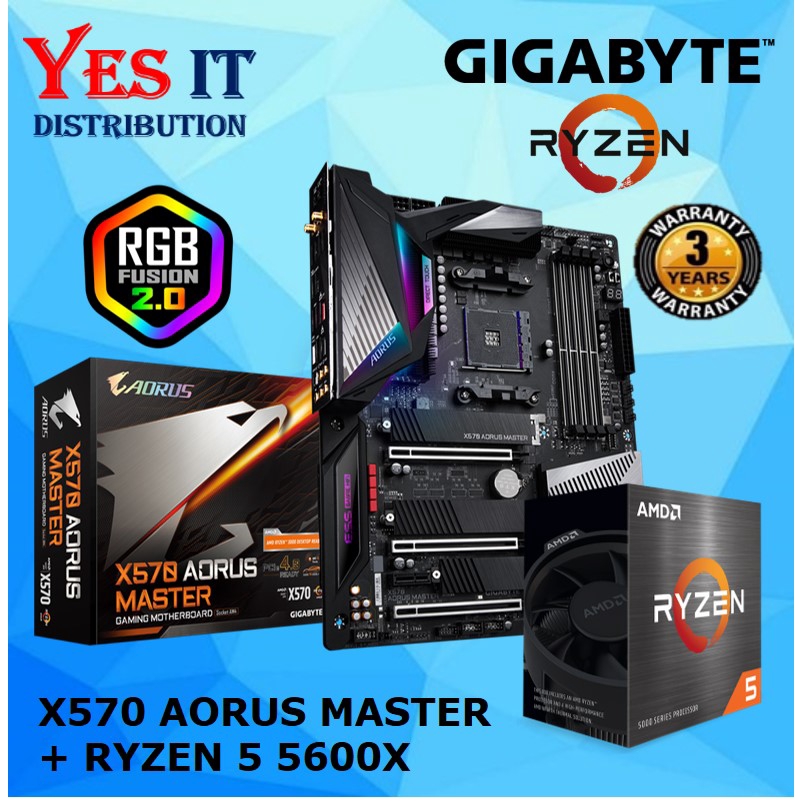 SET] GIGABYTE X570 AORUS MASTER AM4 MOTHERBOARD