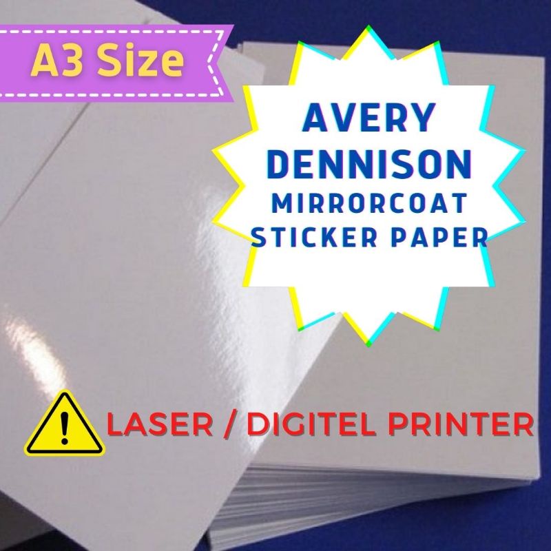 A3 Avery Dennison Fasson Mirrorcoat Sticker Paper Shopee Malaysia
