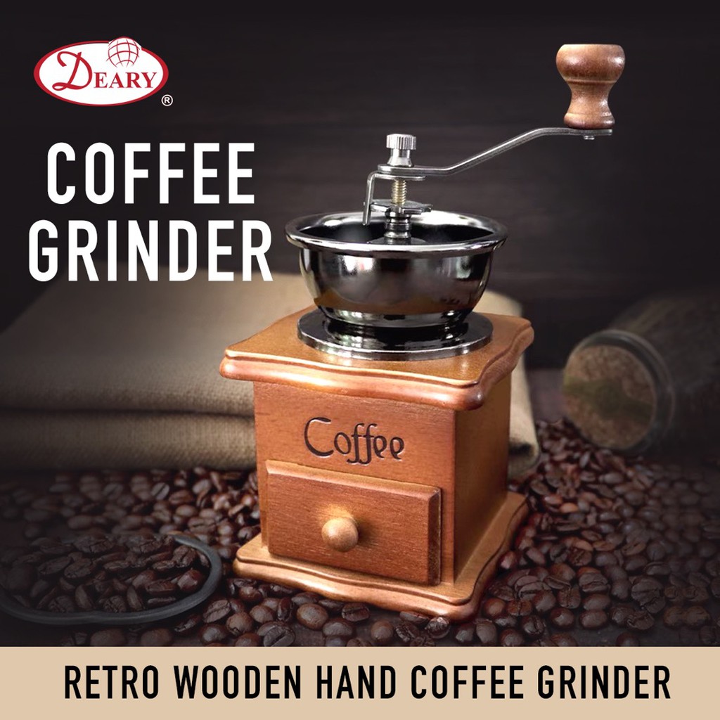 Retro Wooden Manual Coffee Grinder Classical Coffee Bean Expresso Maker Grinder for Household