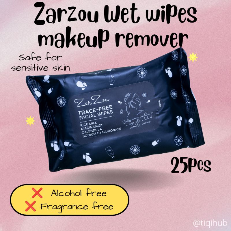 Zarzou facial wipes wet wipes makeup remover Shopee Malaysia