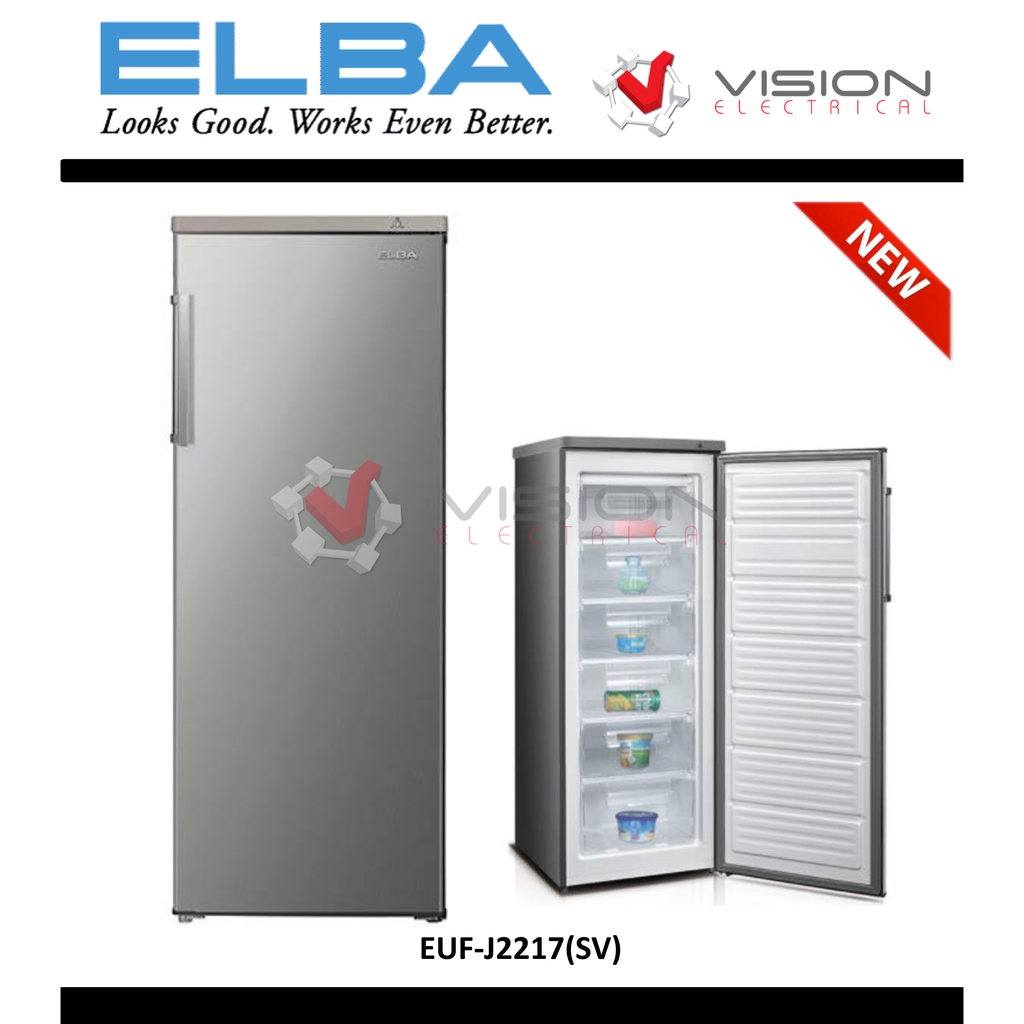 New Elba 220L Upright Freezer EUFJ2217(SV) ( Penyejuk Beku Berdiri Tegak ) Shopee Malaysia