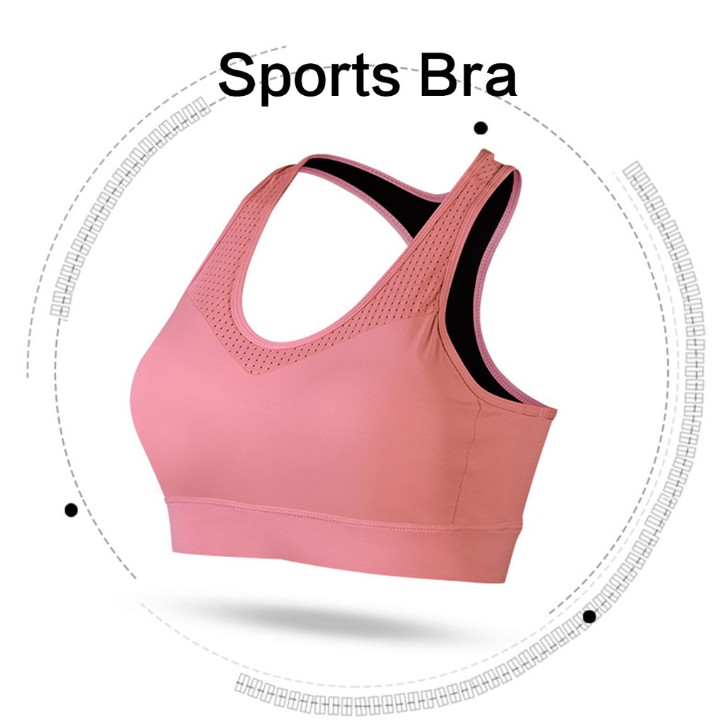 Women Racerback Sports Bra High Impact Workout Underwear Gym Activewear