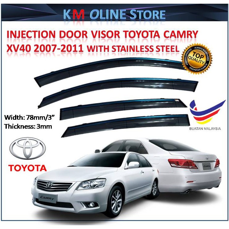TOYOTA CAMRY 20072011 INJECTION DOOR VISOR WITH STAINLESS STEEL