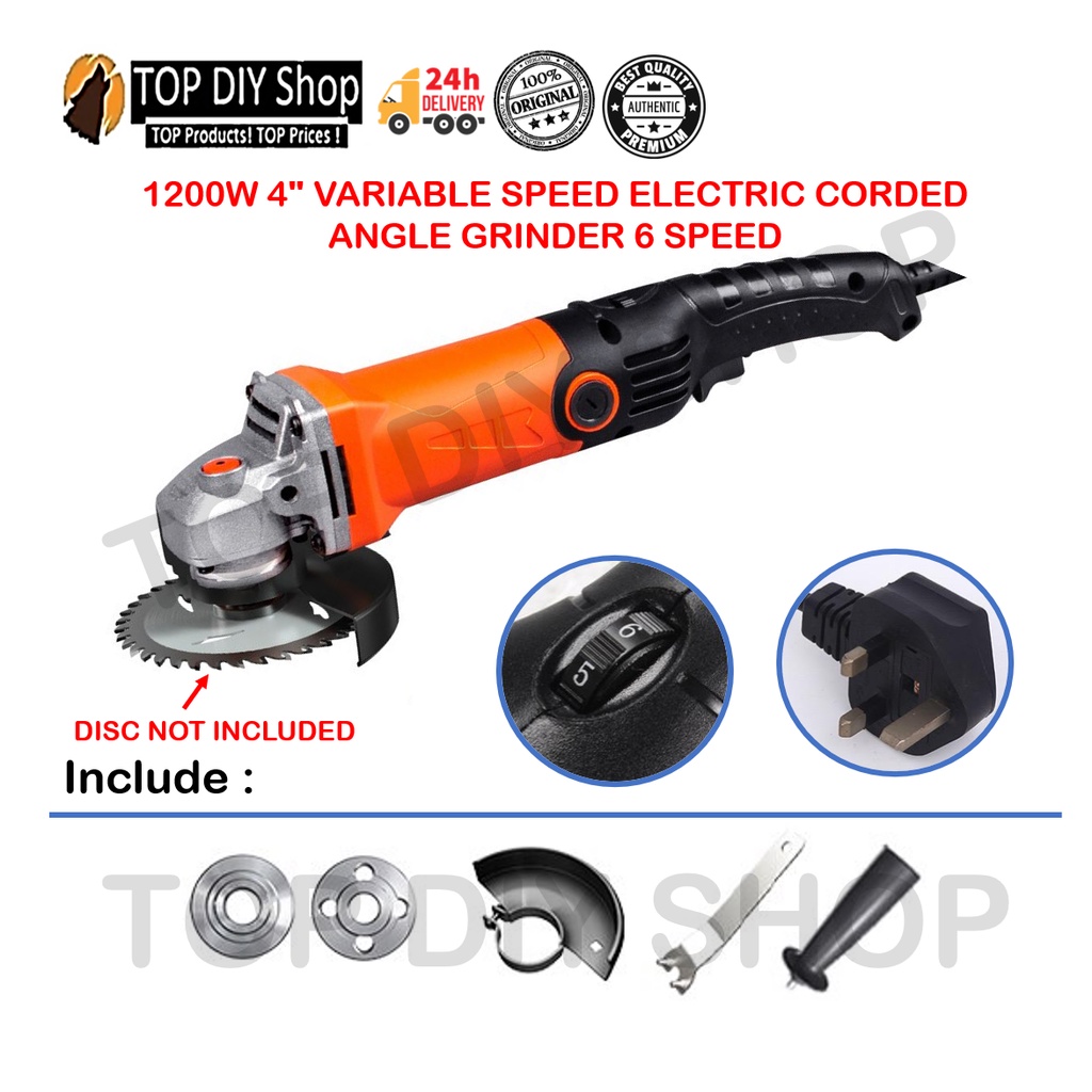 6 Speed 1200W 4" Car Polish Adjustable Angle Grinder Mesin Polish Kereta Mesin Grender Car