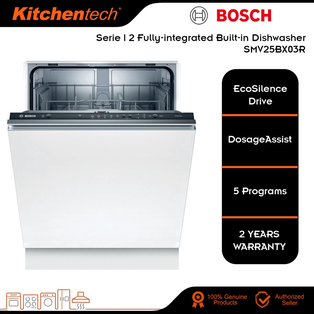 Bosch Serie Fullyintegrated Builtin Dishwasher 60cm EcoSilence Drive