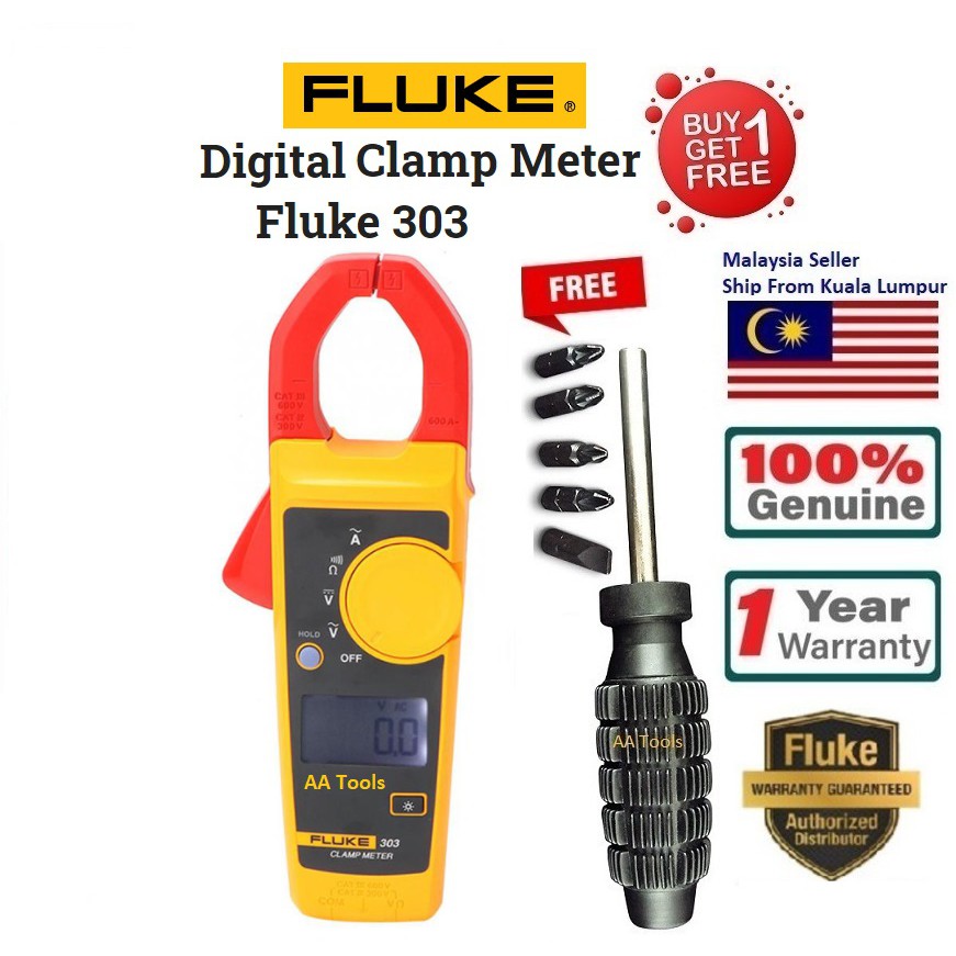 Fluke 303 Compact AC Digital Clamp Meters (NEW & ORI FLUKE) Shopee