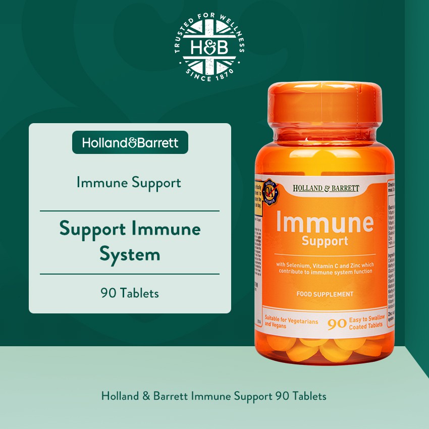 Holland & Barrett Immune Support 90 Coated Tablets (BBE 09/2023) High Antioxidant, Supports