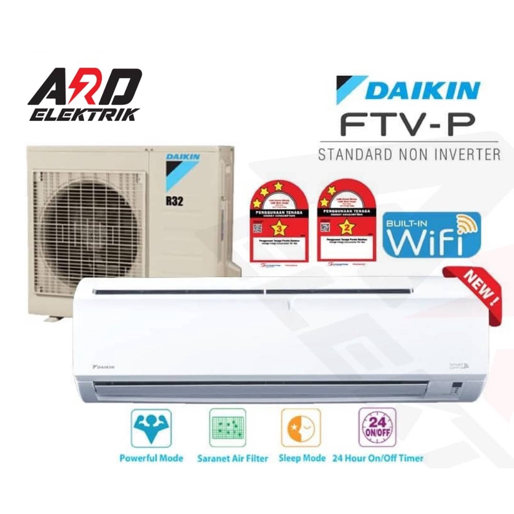 DAIKIN Standard Non Inverter Wifi Air Conditioner FTVP R32 1.0HP