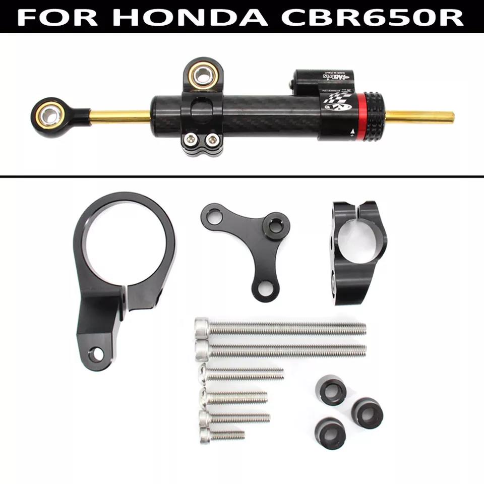 CNC Carbon fiber Motorcycle Adjustable Steering Damper Stabilizer Kit