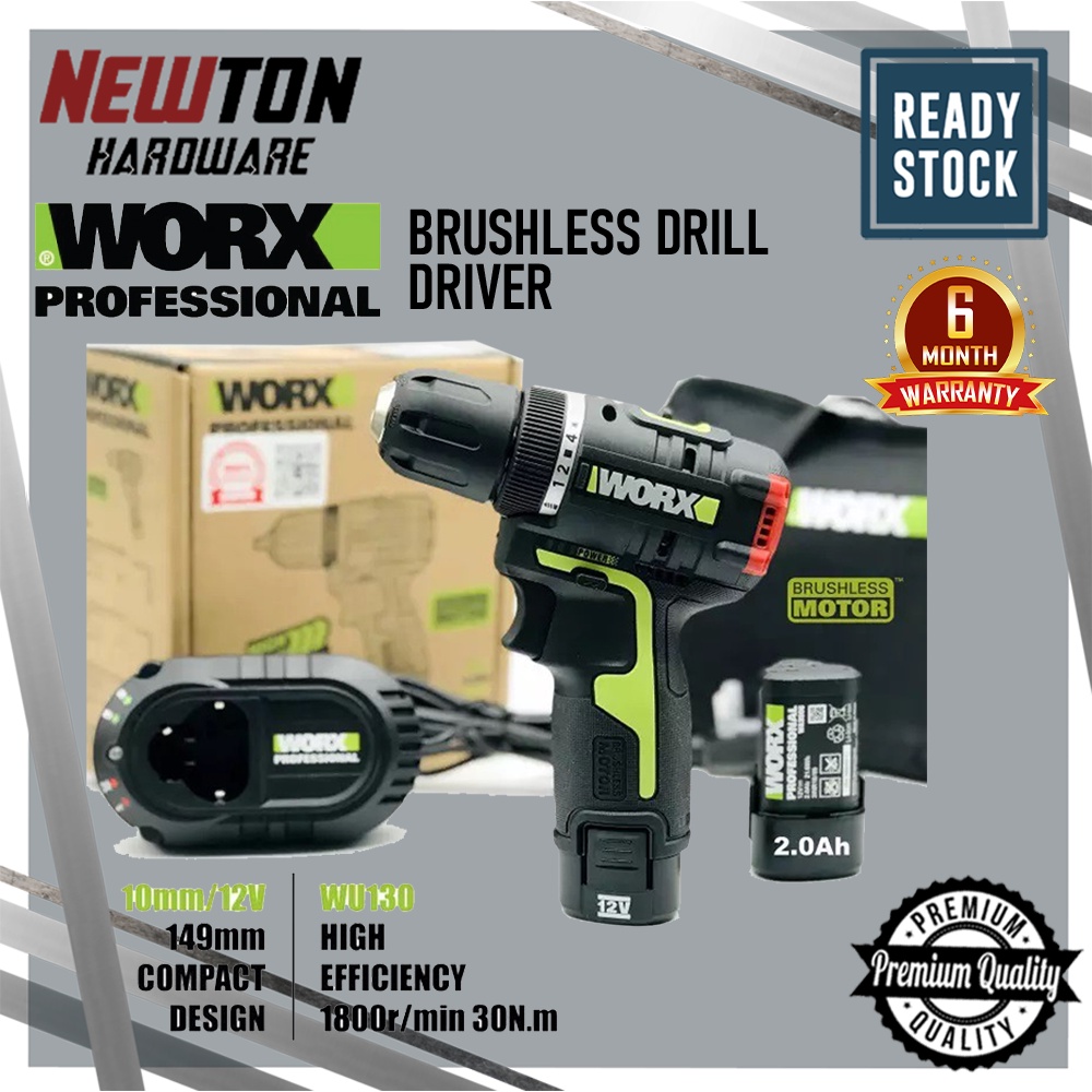 WORX WU130 LITHIUMION CORDLESS DRIVER 12V 2.0AH (BRUSHLESS MOTOR