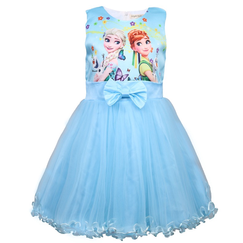 Girl's Anna Frozen Princess Elsa Dress Kids Costume Party Fancy Cosplay