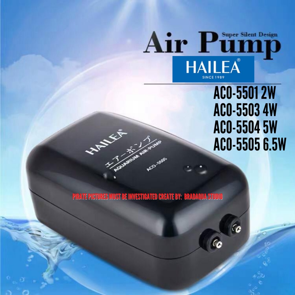 HAILEA Aquarium Oxygen Air Pump ACO5501 2W/ ACO5503 4W/ ACO5504 5W