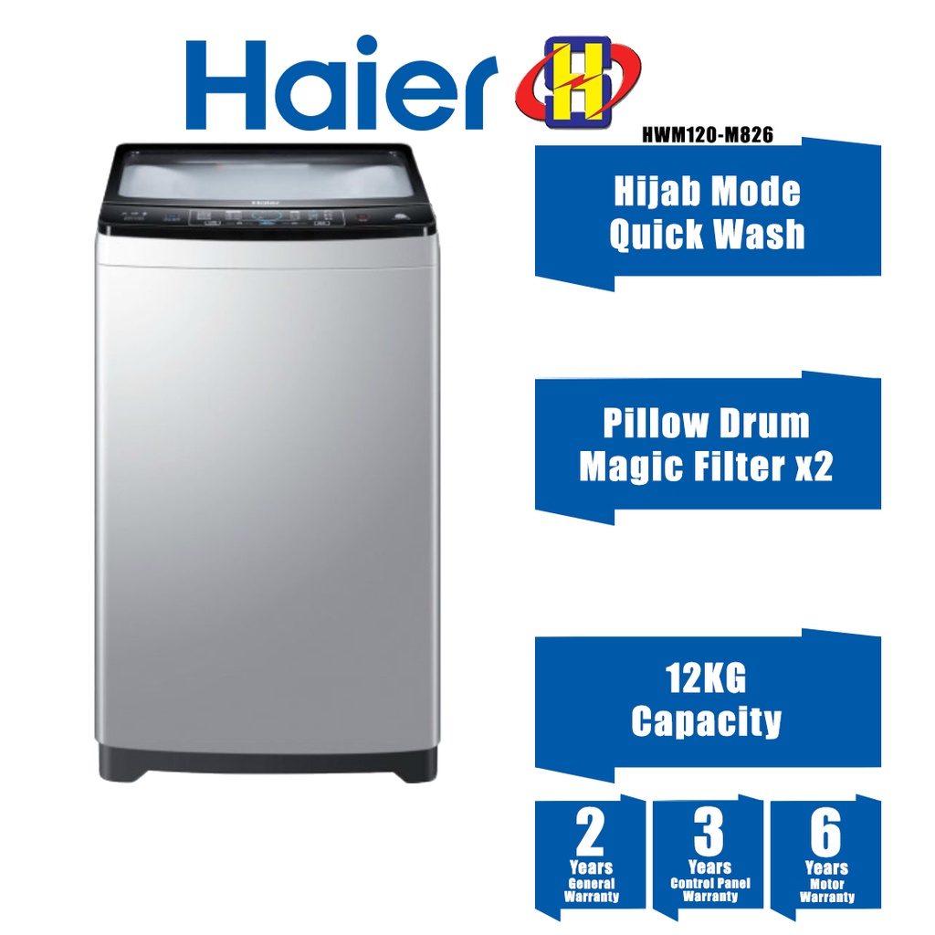 Haier Washing Machine (12.0KG) Gentle Care Hijab Mode Soft Close