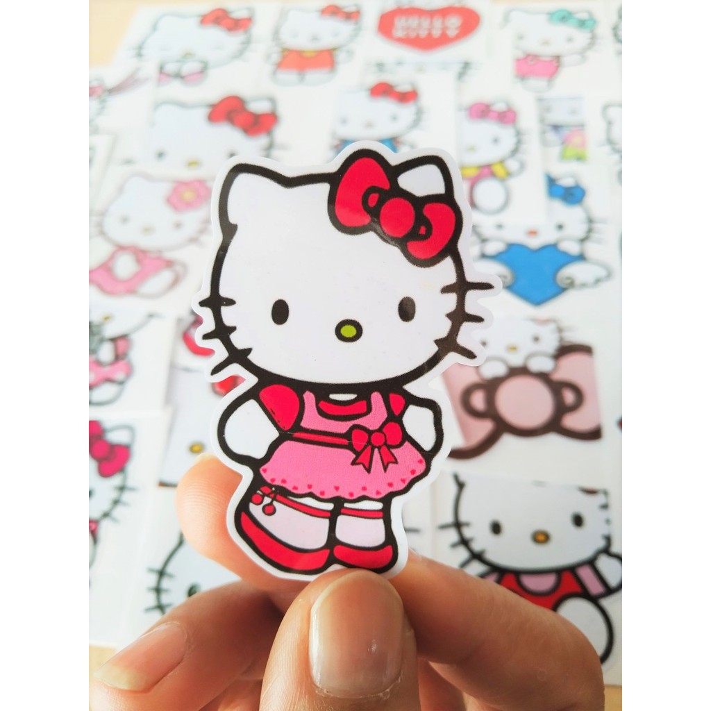 Super cute HELLO KITTY stamps, stickers Waterproof 5.5cm Shopee