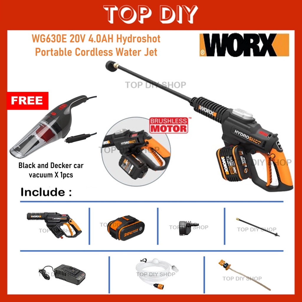 WORX Combo Set WG630E 20V 4.0AH Hydroshot Car Wash Cordless Water Jet