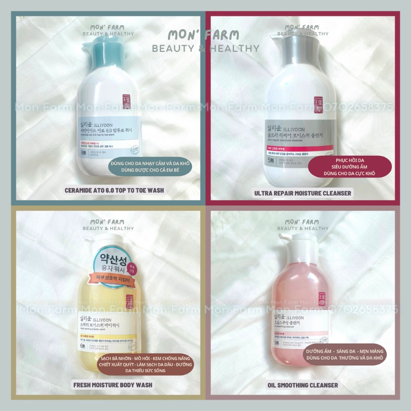 Korean Illiyoon Benign Cleansing Oily Dry Skin Shower Gel 500ml