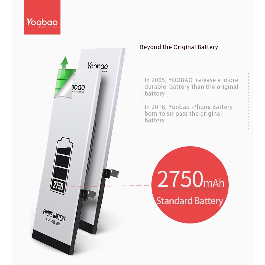 Original Yoobao Standard High Capacity Replacement Battery iPhone 6S 6