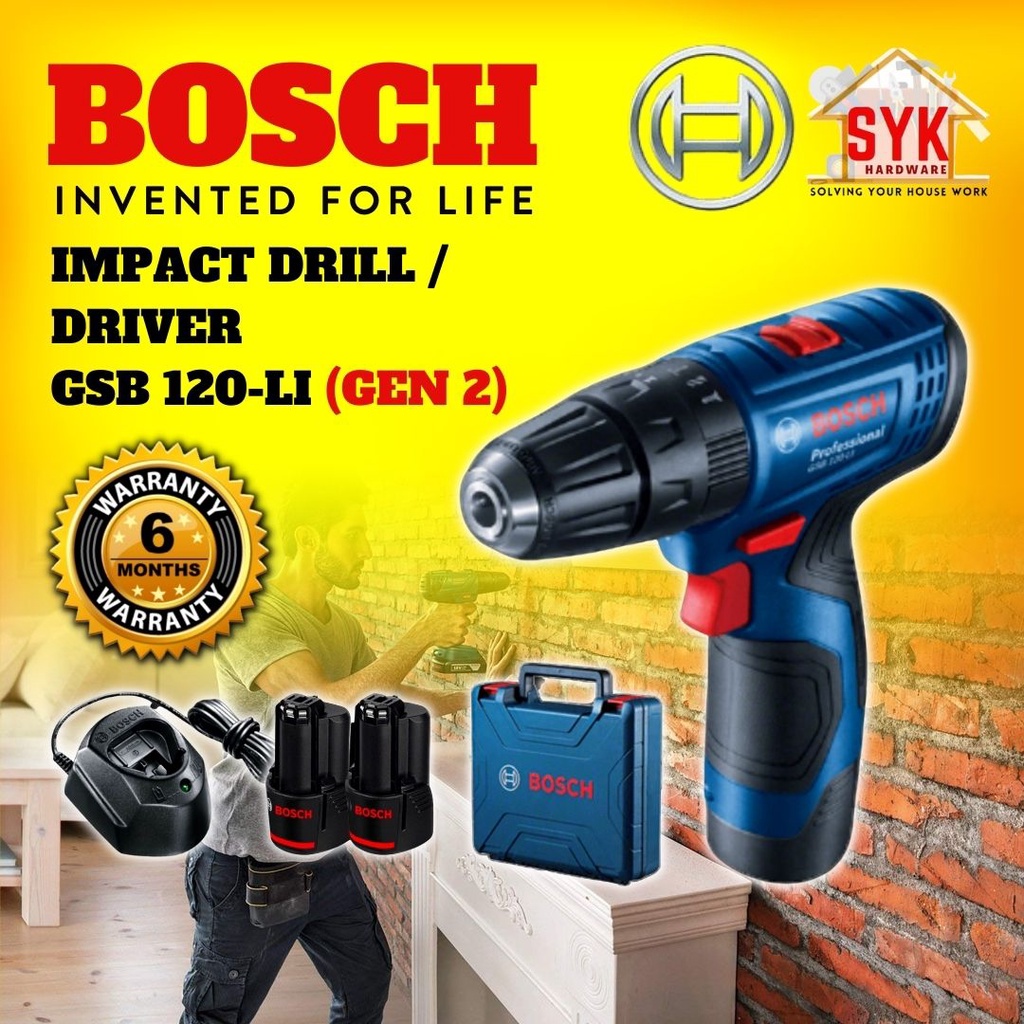 SYK BOSCH Cordless Drill GSB120LI Cordless Impact Driver Cordless