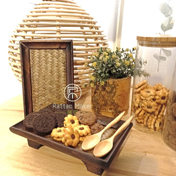 Wooden Food Tray Decorative Kitchen Tray From Rattan Maker Cafe