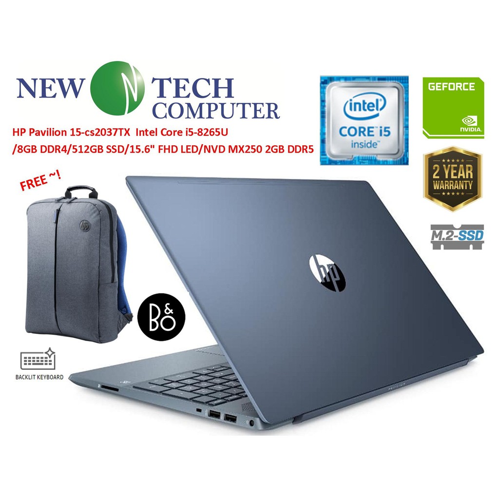 HP PAVILION 15CS2037TX I58265U 4GD4 512SSD MX250 2GD5