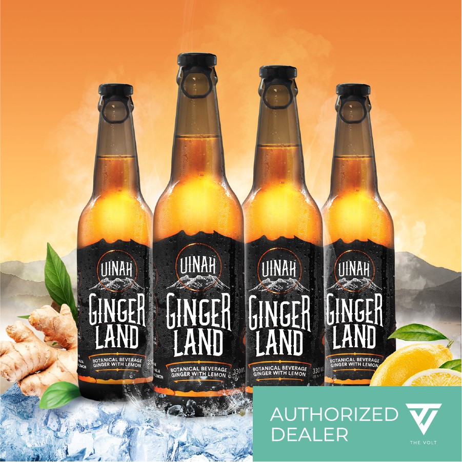 UINAH Ginger Land (4 x 330ml) Premium Healthy Carbonated Ginger Drink