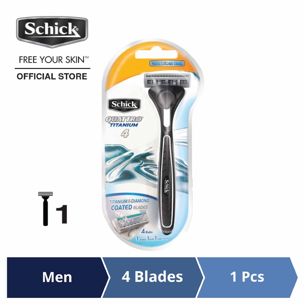 Schick Quattro Titanium Shaving Razor Kit (1 pcs) Men Razor Shopee