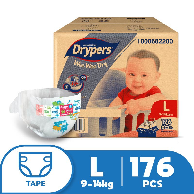 Pampers Baby Bayi Drypers Wee Wee Dry M52 / L44 / XL36/ XXL32 (4