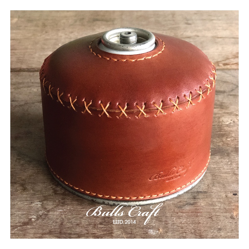 Leather camping gas can cover / Leather camping butane gas canister
