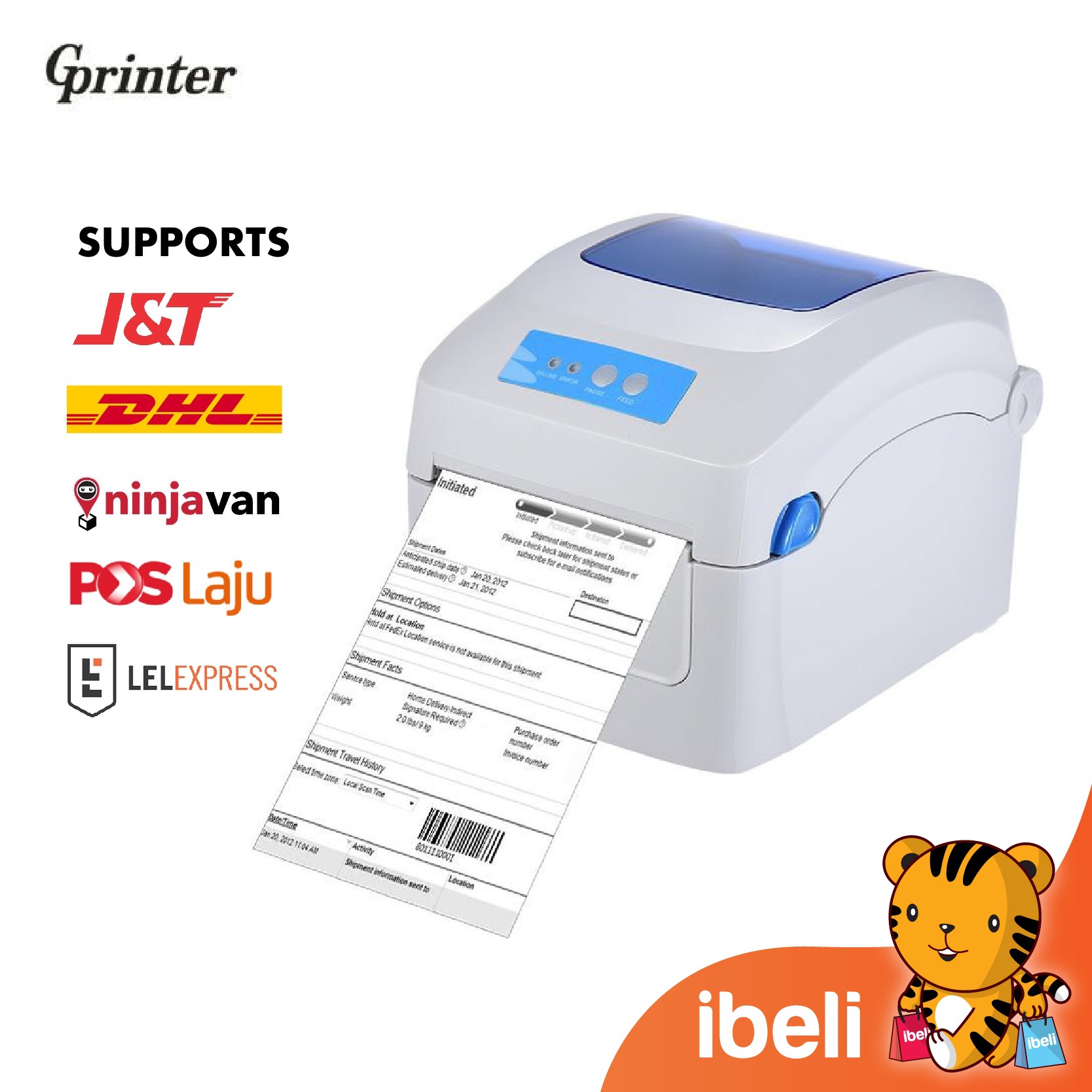 GP1324D Thermal Printer Barcode Label Address GPrinter Shopee