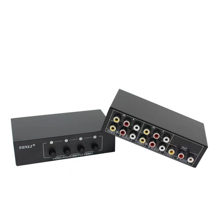 AUDIO VIDEO SELECTOR 4 IN 1 OUT VSW41 AV RCA SPLITTER / SELECTER