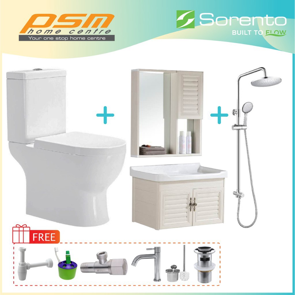 SORENTO Bathroom Close Coupled Design Toilet Bowl WC Bathroom Aluminium