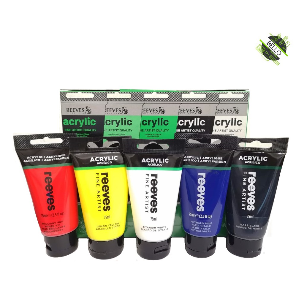 Reeves Acrylic Paint Basic Colour 75ML [ SEt B ] Set of 5 ( Titanium