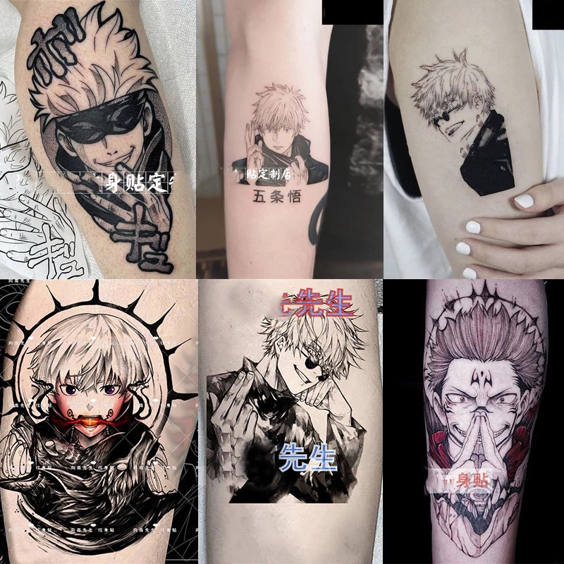 Buy Anime Jujutsu Kaisen Tattoo Stickers Itadori Yuji Gojo Satoru Cosplay Diy Waterproof Tattoo Stickers Prop | Seetracker Malaysia 800_x_800_jpg