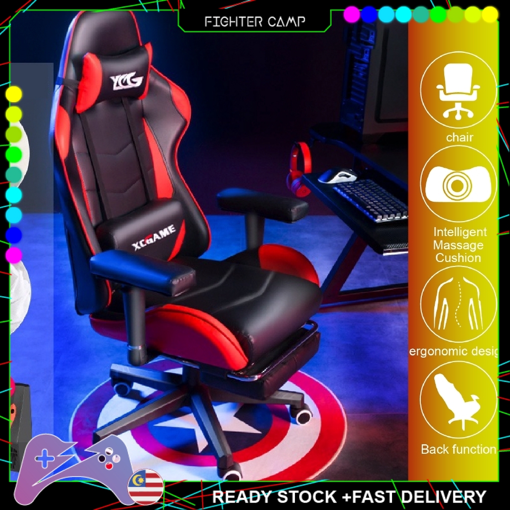 FTC XL Size Racing Gaming Chair Footrest Lumbar Massage Cushion