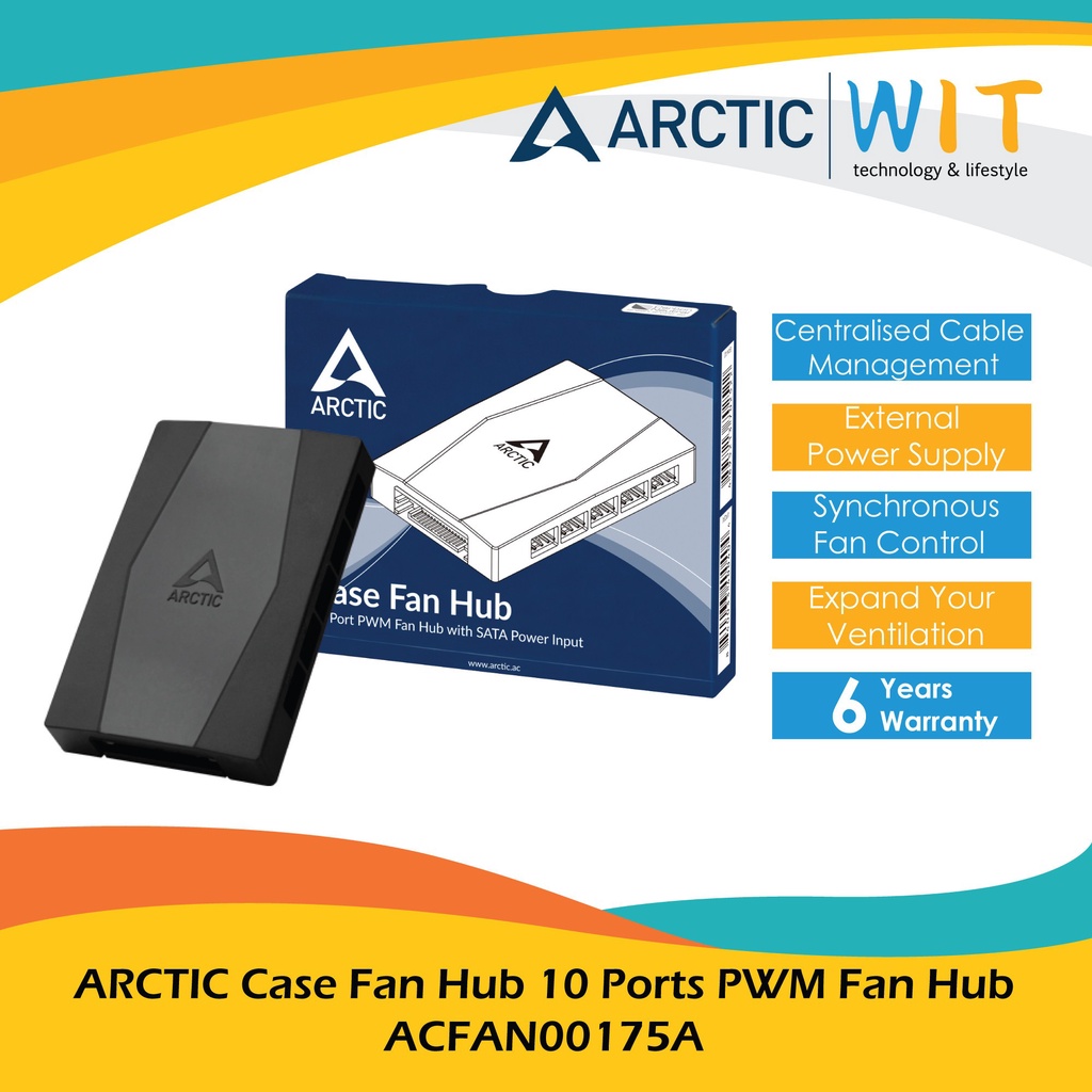 ARCTIC Case Fan Hub 10 Ports PWM Fan Hub ACFAN00175A Shopee Malaysia