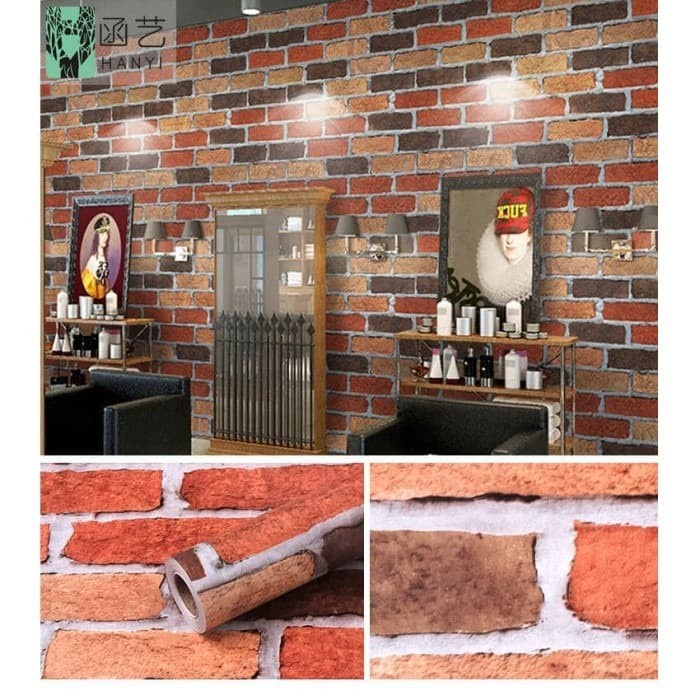 Colorful Brick Pattern Wallpaper Bedroom Office Wall Sticker Shopee