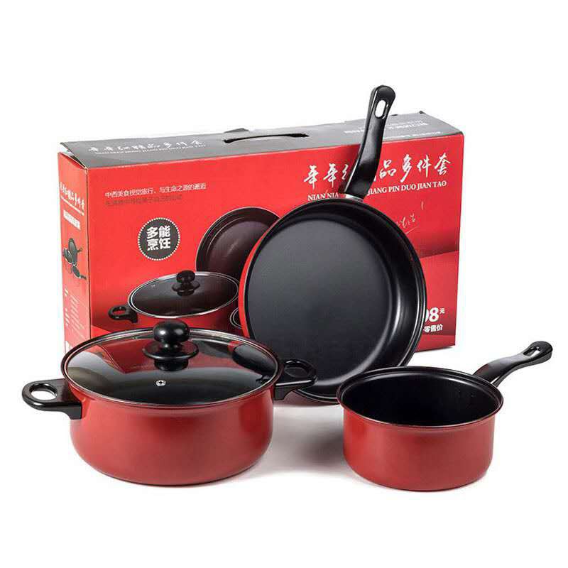 SW_READY STOCK Non stick Frying Pan & Pot Sets (4 in 1) Shopee Malaysia