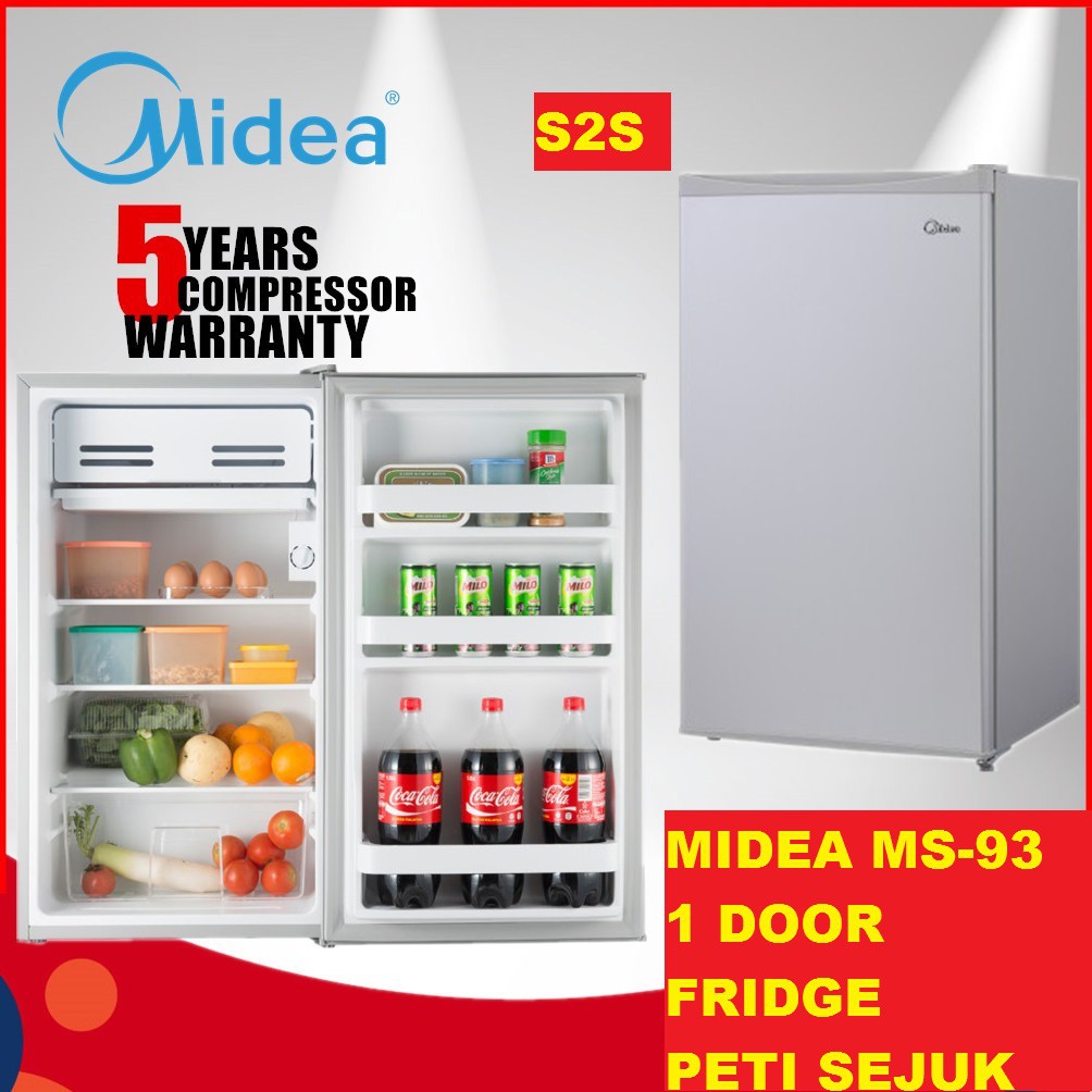 Midea 93L Single Door Fridge Refrigerator Fridge MS93/PETI SEJUK 1