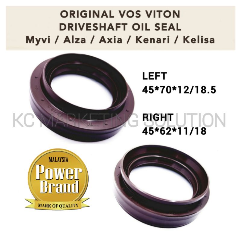 VOS Viton Driveshaft Oil Seal Myvi / Alza / Axia / Kenari / Kelisa