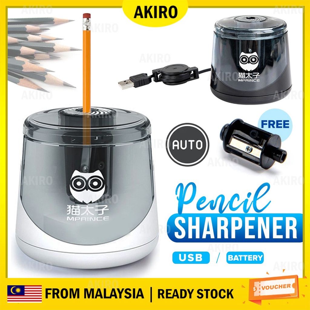 AKIRO Rechargeable Electric Pencil Sharpener Helical Sharpener Student