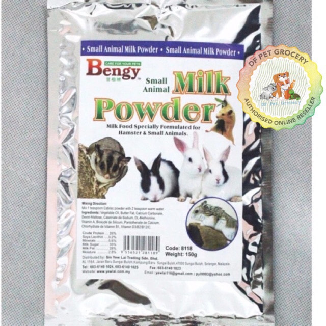 Bengy Milk Powder for Hamster , Rabbit , Sugar Glider & Small Animal